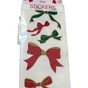 Vintage 1990s Mrs Grossmans Stickers Christmas Bows 3 Strips NEW NOS